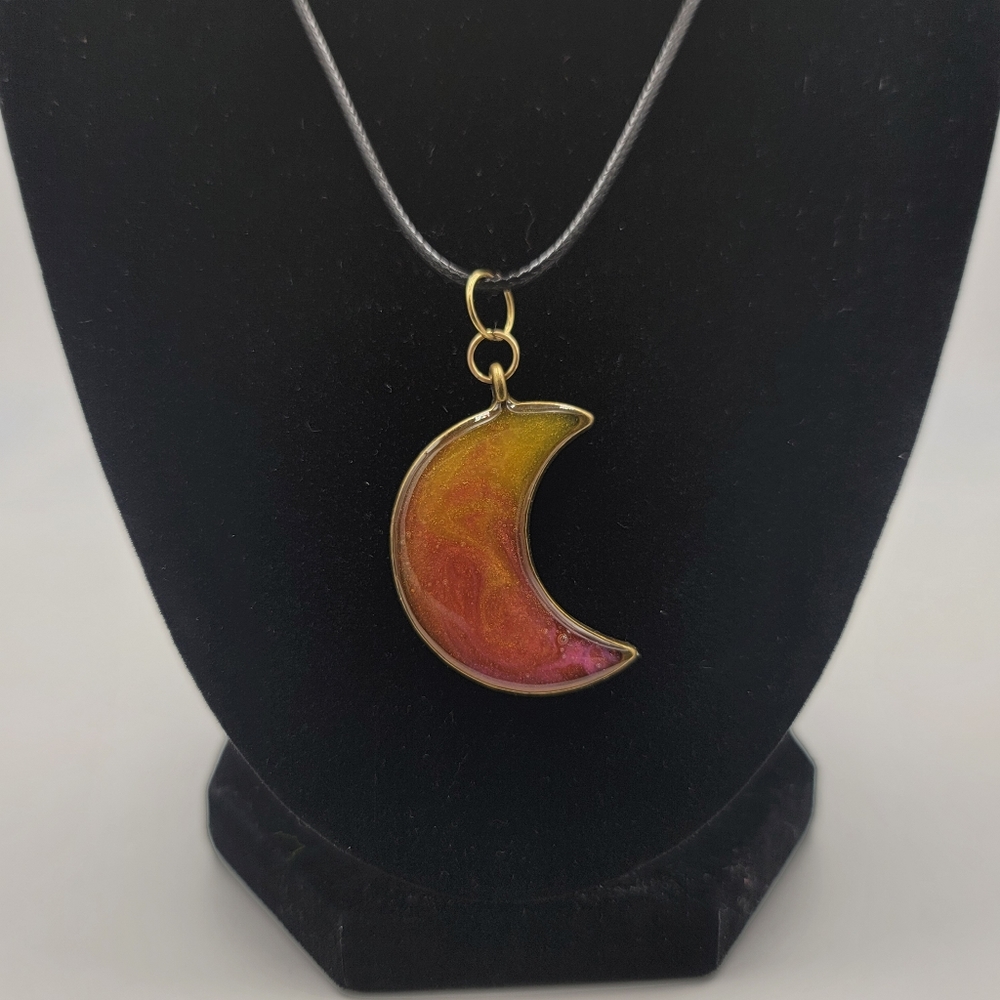 Handmade Moon Shaped Sunrise Necklace